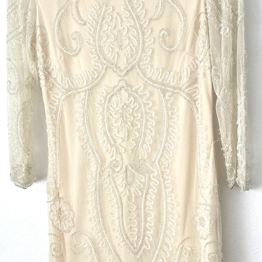 Pisarro Nights Beaded Cocktail/ Wedding/Holiday Dress Size 6 - Picture 3 of 15